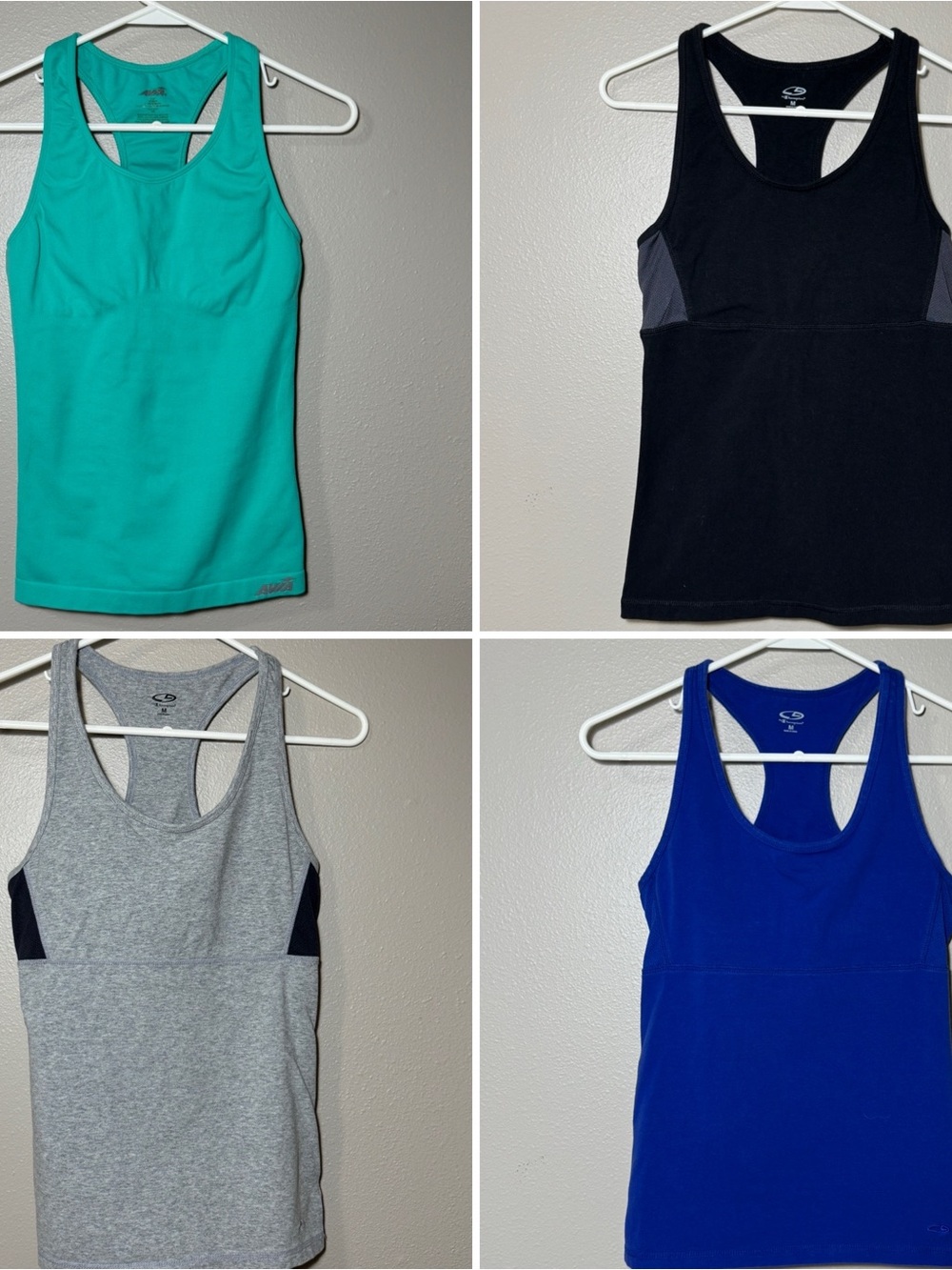 C9 by Champion and Avia Racerback Tank Tops in Teal, Black, Gray & Royal Blue